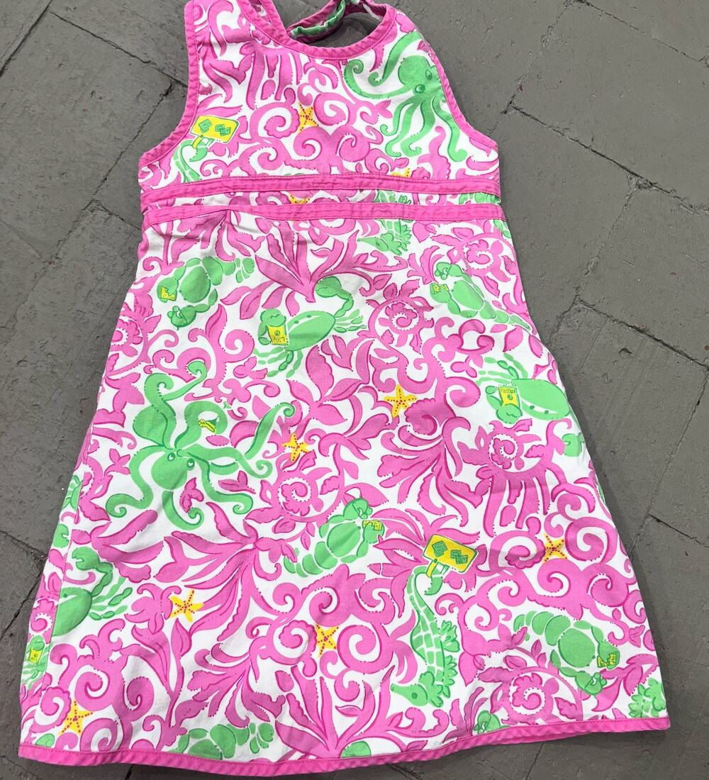 Lilly Pulitzer Pink Green Octopus Dress Size 3